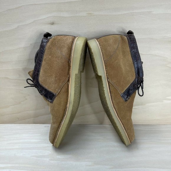Aldo Mens Brown Suede Leather Mid Ankle Chukka Boots Lace Up Size EUR 43 US 10 main image 4